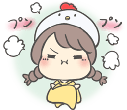 Bird hat girl sticker #14243113