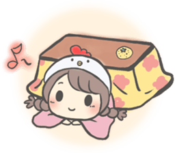 Bird hat girl sticker #14243115