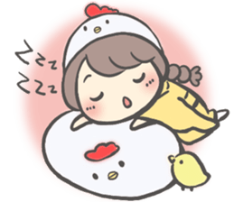 Bird hat girl sticker #14243117