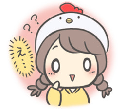 Bird hat girl sticker #14243118