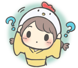 Bird hat girl sticker #14243119