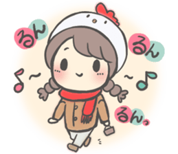 Bird hat girl sticker #14243124