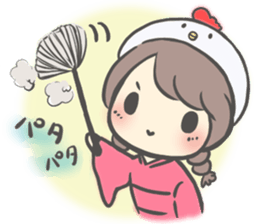 Bird hat girl sticker #14243128
