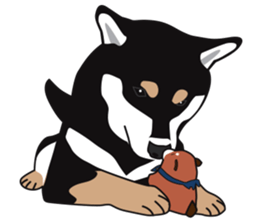 Black Shiba Inu Akira 2 sticker #14243481