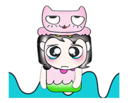 ..Mr. Saki and cat..Pink sticker #14245168