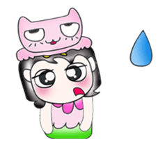 ..Mr. Saki and cat..Pink sticker #14245169