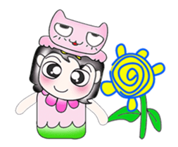 ..Mr. Saki and cat..Pink sticker #14245170