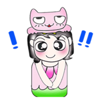..Mr. Saki and cat..Pink sticker #14245176