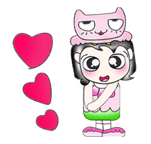 ..Mr. Saki and cat..Pink sticker #14245180