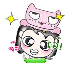 ..Mr. Saki and cat..Pink sticker #14245184