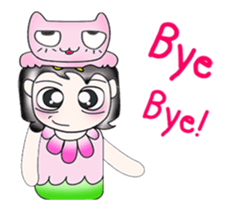 ..Mr. Saki and cat..Pink sticker #14245188