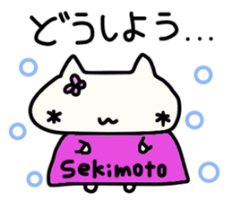 Sekimoto's name sticker sticker #14245662