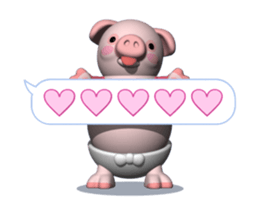 Cheerful pink pig (Movie 02) sticker #14246141