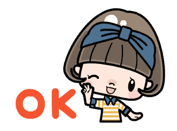 Cute girl with bobbed hair - New Year - sticker #14249038