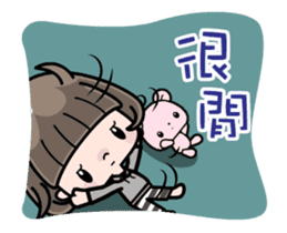 Cute girl with bobbed hair - New Year - sticker #14249039