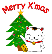 Cat coming carrying happiness.(winter) sticker #14251616