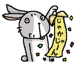I'm gray rabbit ! 4 (for winter) sticker #14251709