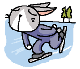 I'm gray rabbit ! 4 (for winter) sticker #14251721