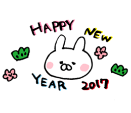 New Year's of warm rabbit sticker #14253527
