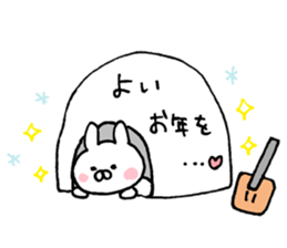 New Year's of warm rabbit sticker #14253541