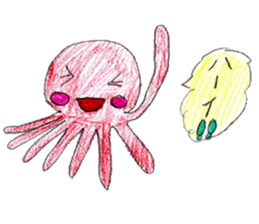 Cat and octopus and its companions sticker #14254621