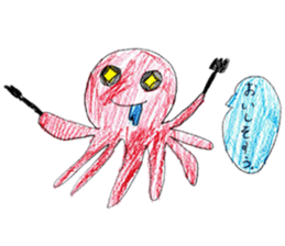 Cat and octopus and its companions sticker #14254624