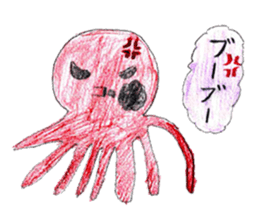 Cat and octopus and its companions sticker #14254629