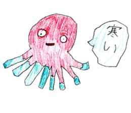 Cat and octopus and its companions sticker #14254633