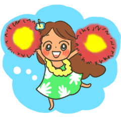 aloha girl's happy sticker