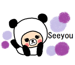 Sticker of a deadpan panda. sticker #14256112