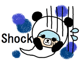 Sticker of a deadpan panda. sticker #14256124