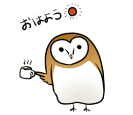 fluffy barn owl sticker #14257510