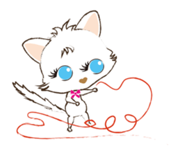 White cat's "I want to celebrate" sticker #14257598