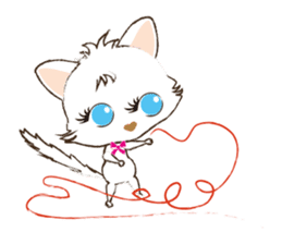 White cat's "I want to celebrate" sticker #14257598