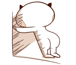 Cat man with fish sticker #14259431