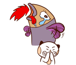 Cat man with fish sticker #14259448