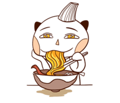 Cat man with fish sticker #14259451