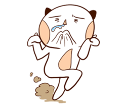 Cat man with fish sticker #14259452