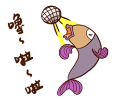 Cat man with fish sticker #14259453