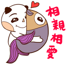 Cat man with fish sticker #14259455