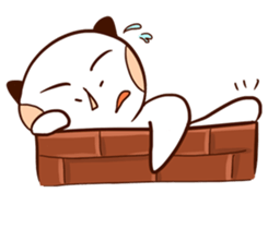 Cat man with fish sticker #14259457