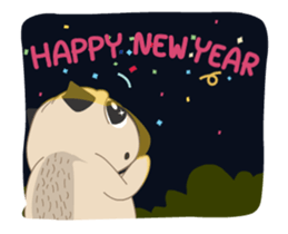 Kaoneaw The Pug HAPPY NEW YEAR sticker #14259474
