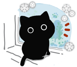 Large font size sticker & winter & cat sticker #14260860