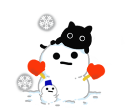 Large font size sticker & winter & cat sticker #14260862