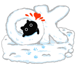 Large font size sticker & winter & cat sticker #14260880