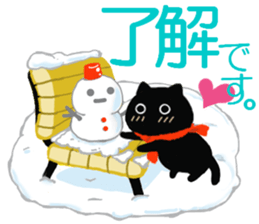 Large font size sticker & winter & cat sticker #14260883