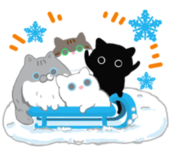 Large font size sticker & winter & cat sticker #14260885