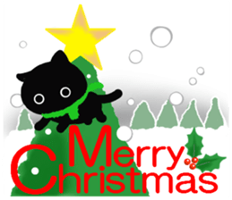 Large font size sticker & winter & cat sticker #14260886