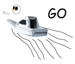 Nose sunglasses go fishing to the sea. sticker #14264031