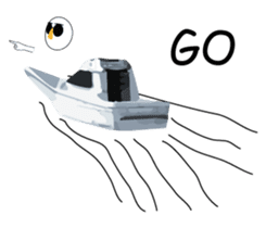 Nose sunglasses go fishing to the sea. sticker #14264031